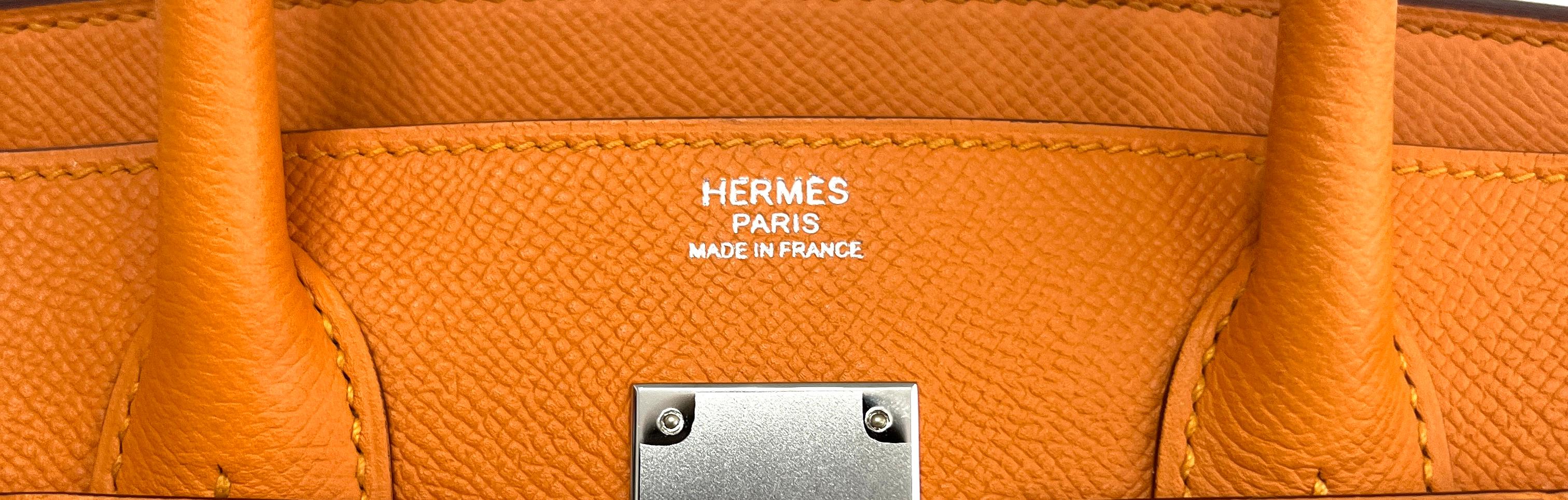 Hermes Birkin 30 Abricot Orange Apricot Epsom Leather Palladium Hardware 2018 In Excellent Condition In Miami, FL
