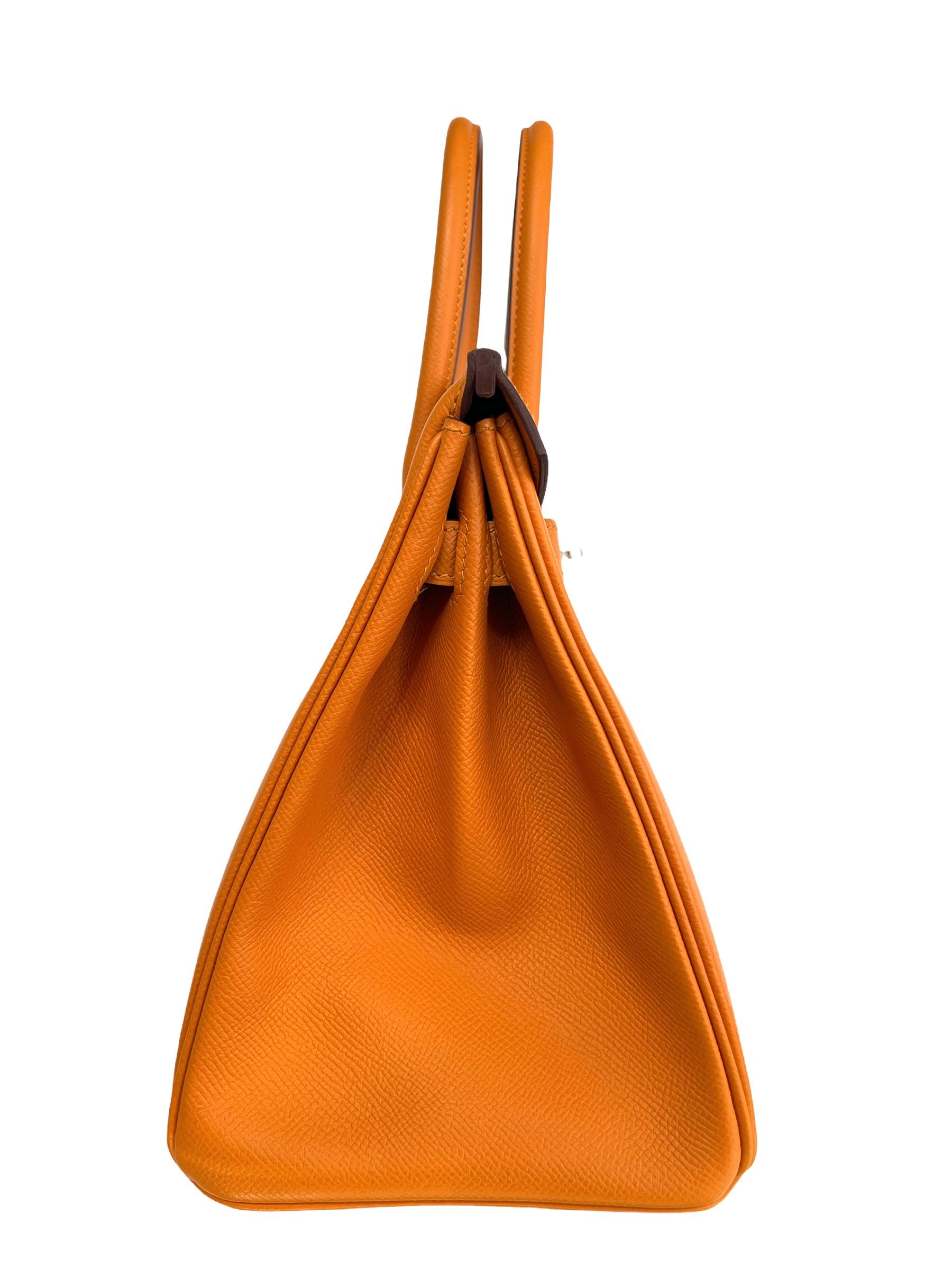 Women's or Men's Hermes Birkin 30 Abricot Orange Apricot Epsom Leather Palladium Hardware 2018