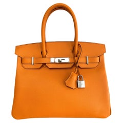 Hermes Birkin 30 Abricot Orange Apricot Epsom Leather Palladium Hardware 2018