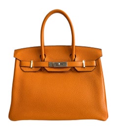 Hermes Birkin 30 Abricot Orange Apricot Leather Palladium Hardware 2018