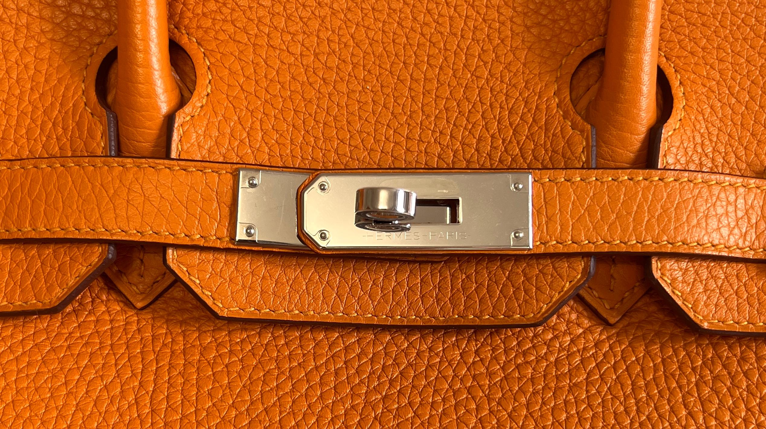 Women's or Men's Hermes Birkin 30 Abricot Orange Apricot Leather Palladium Hardware 2018