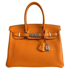 Hermes Birkin 30 Abricot Orange Apricot Leather Palladium Hardware 2018