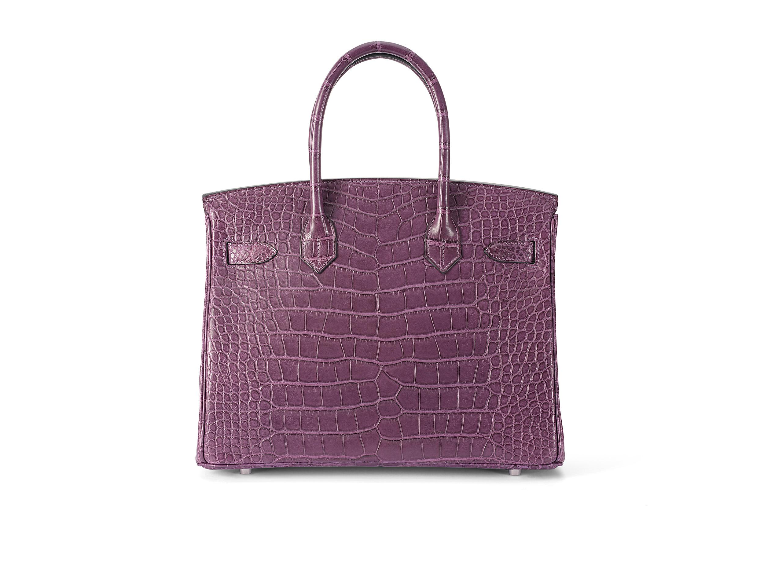 Grigio Hermès Birkin 30 Alligatore Opaco Ametista Hardware Palladio in vendita