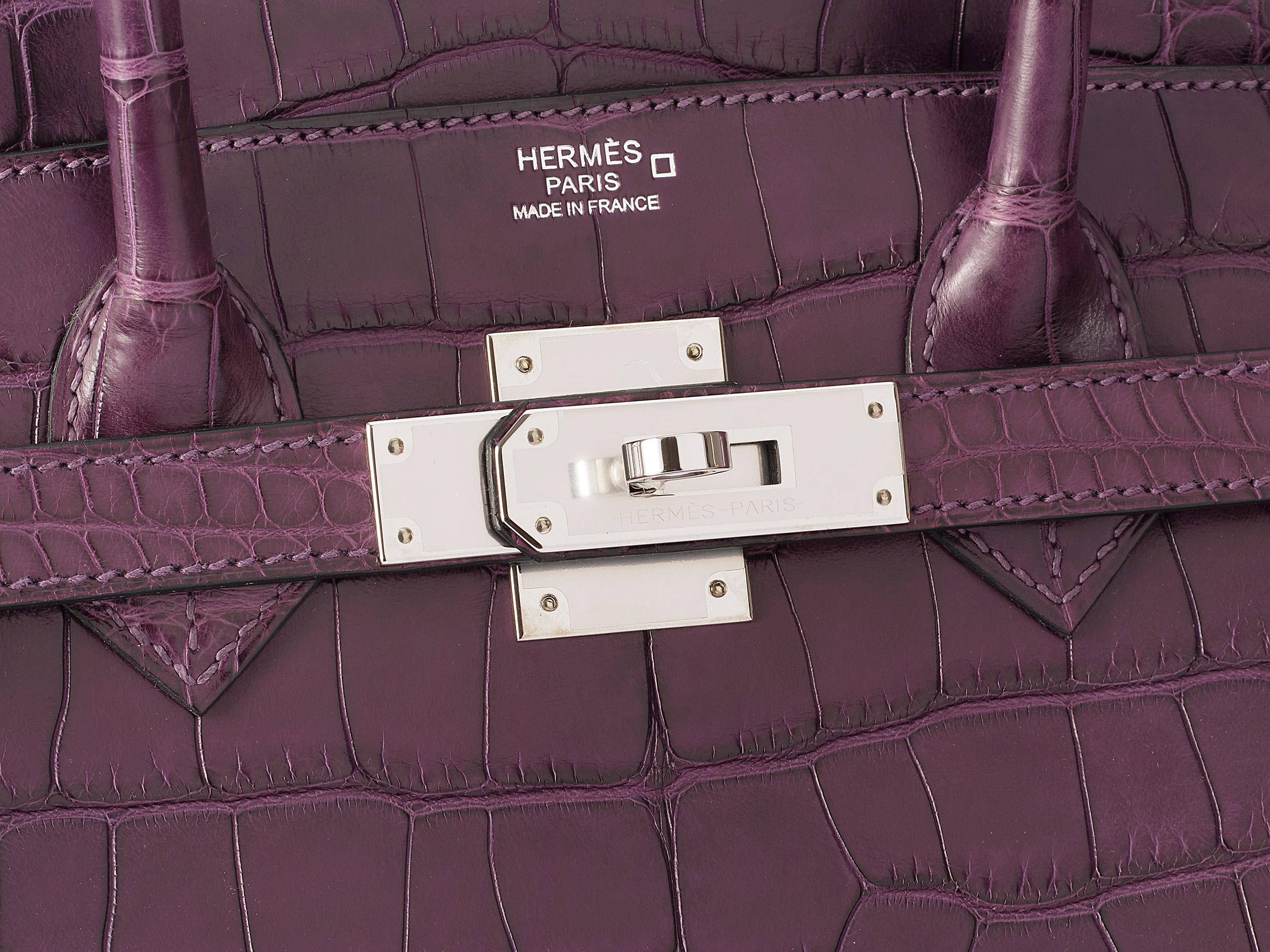 Hermès Birkin 30 Alligatore Opaco Ametista Hardware Palladio In condizioni Nuovo in vendita a Berlin, DE