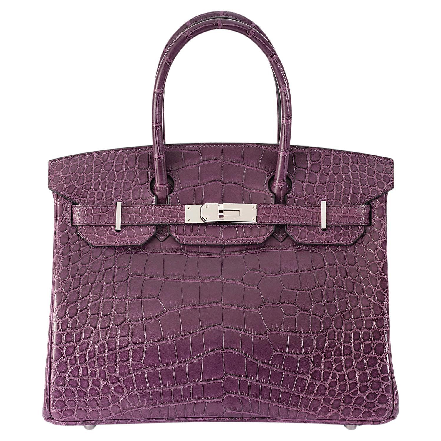 Hermès Birkin 30 Alligator Matte Amethyst Palladium Hardware