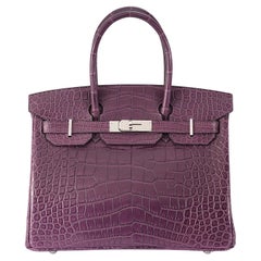 Hermès Birkin 30 Alligator Matte Amethyst Palladium Hardware