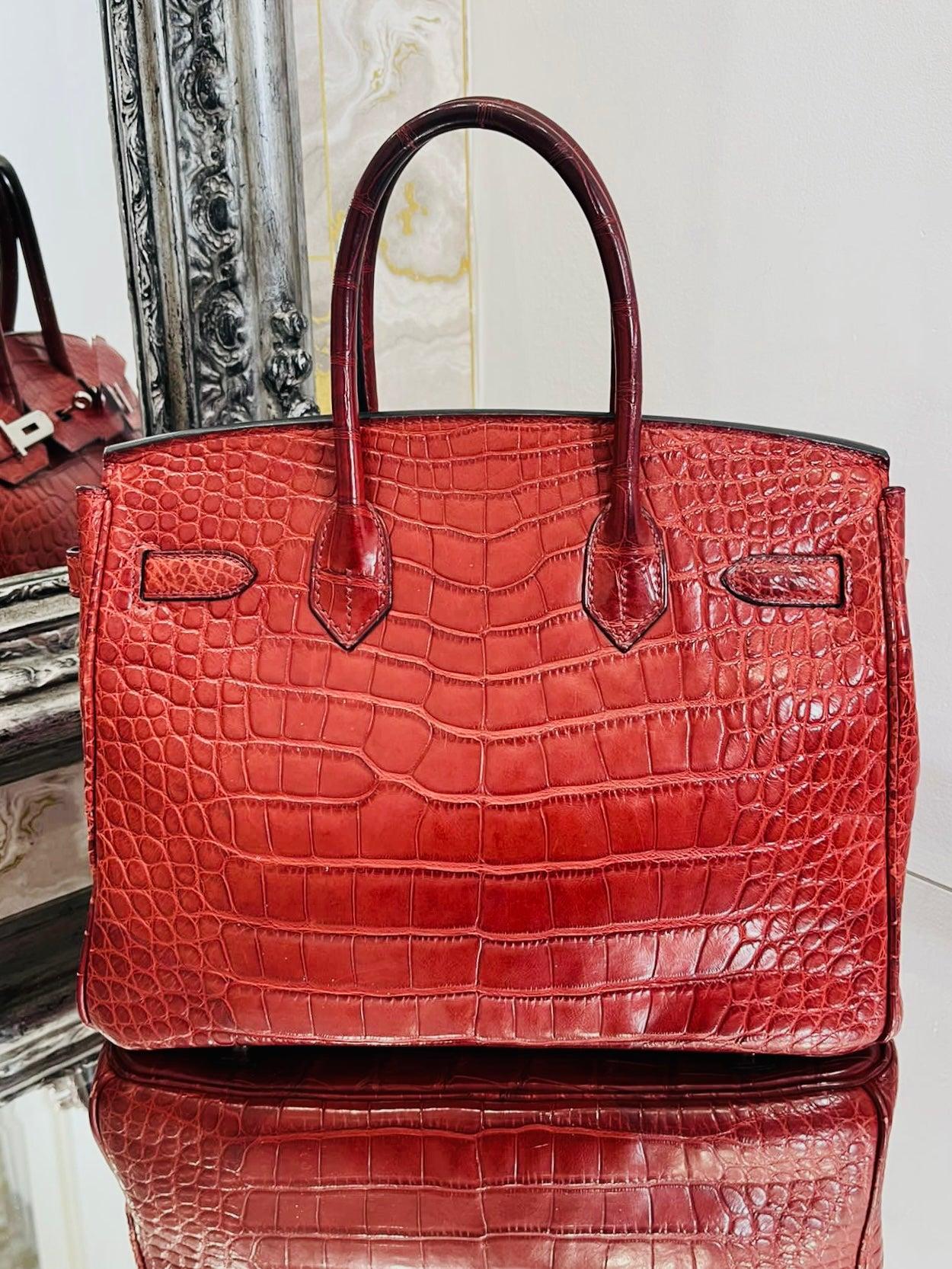 Hermes Birkin 30 Alligator Mississippiensis Skin Handbag Pour femmes en vente