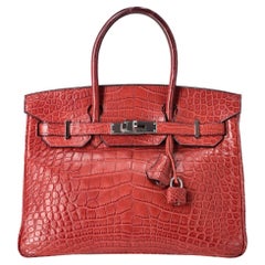 Hermes Birkin 30 Alligator Mississippiensis Skin Handbag