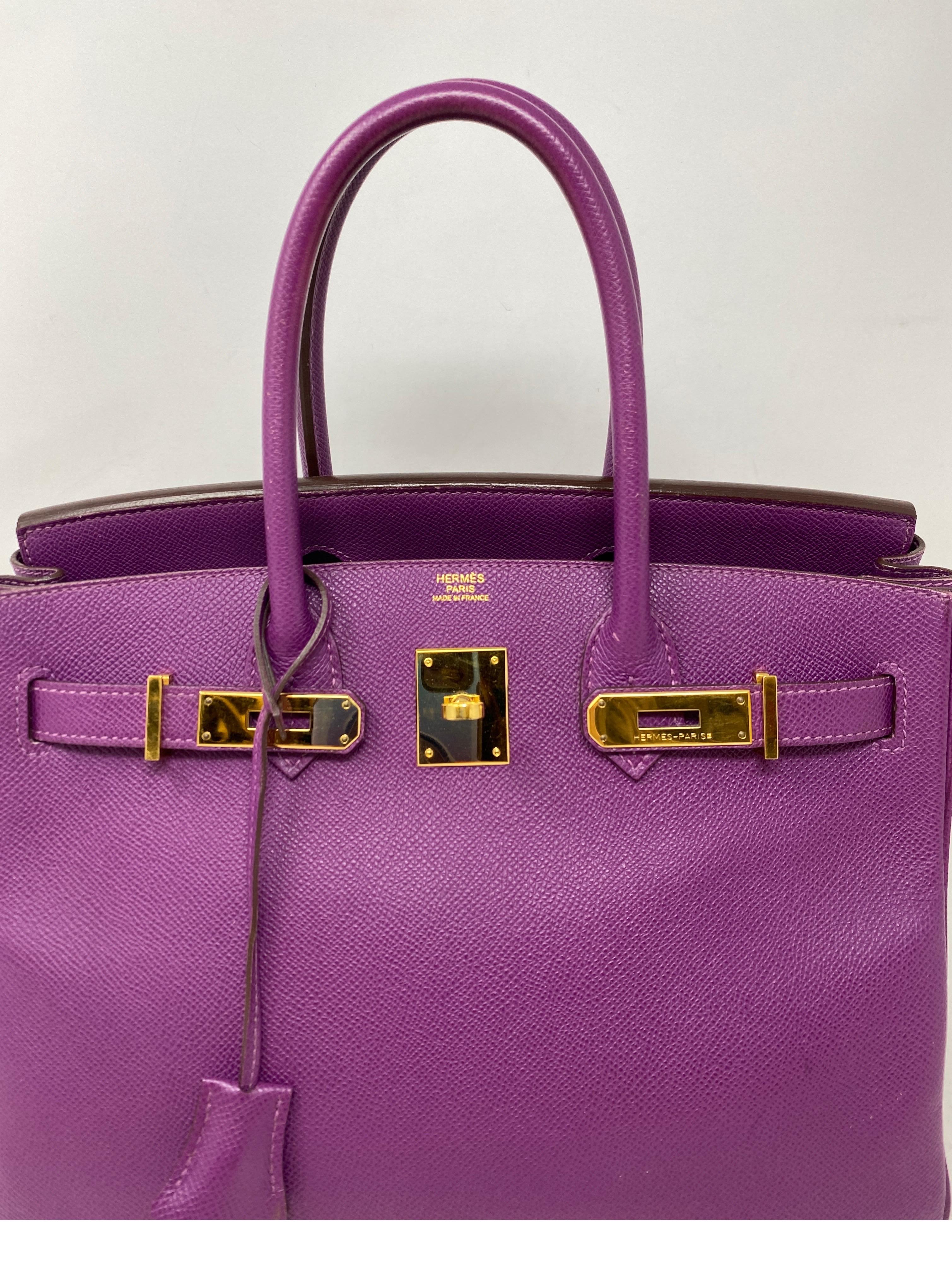 Purple Hermes Birkin 30 Anemone Bag
