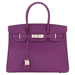 Hermes Birkin 30 Anemone Epsom Leather with Palladium Turn Lock and Hardware
