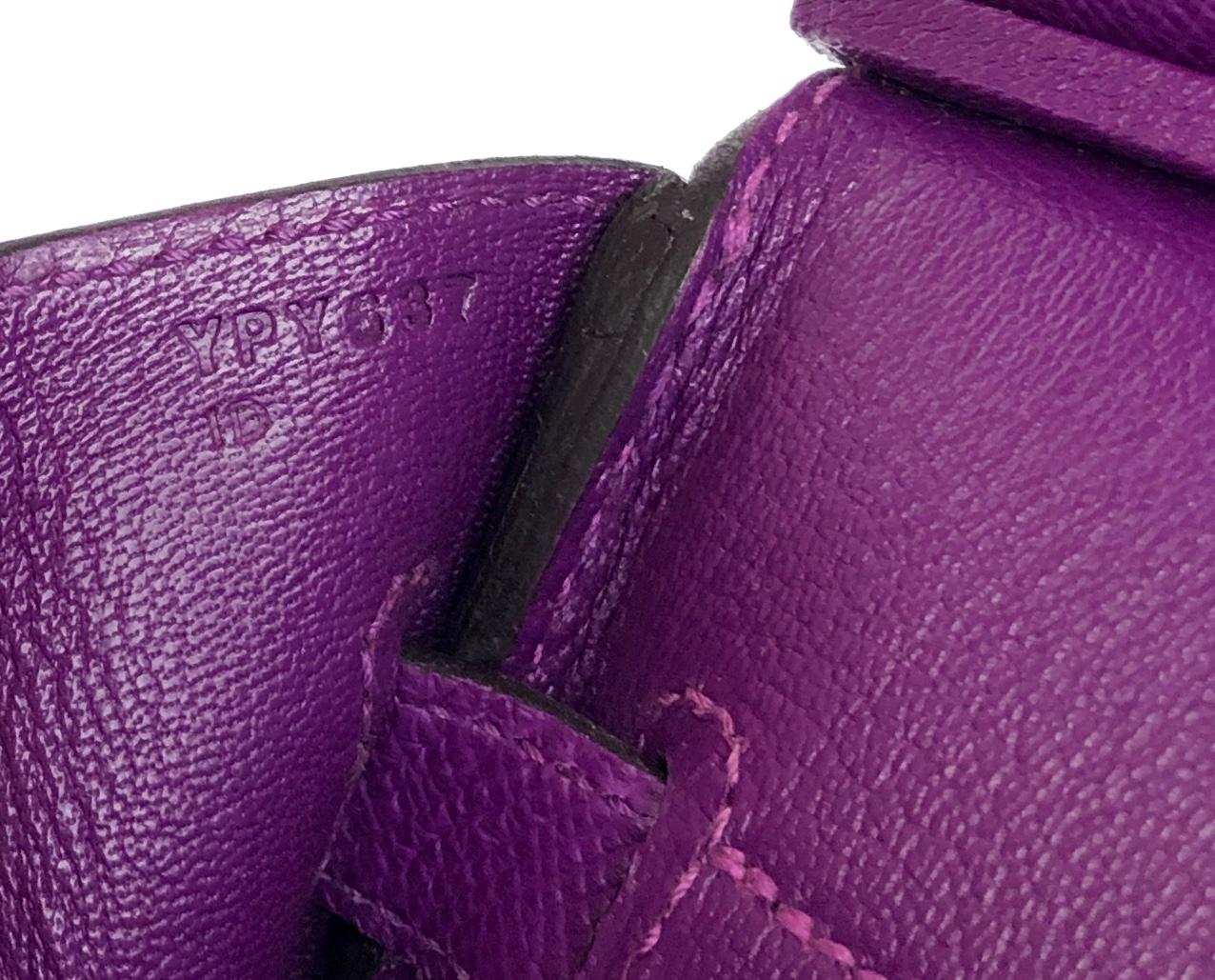 Hermes Birkin 30 Anemone Purple Epsom Leather Palladium Hardware NEW For Sale 4