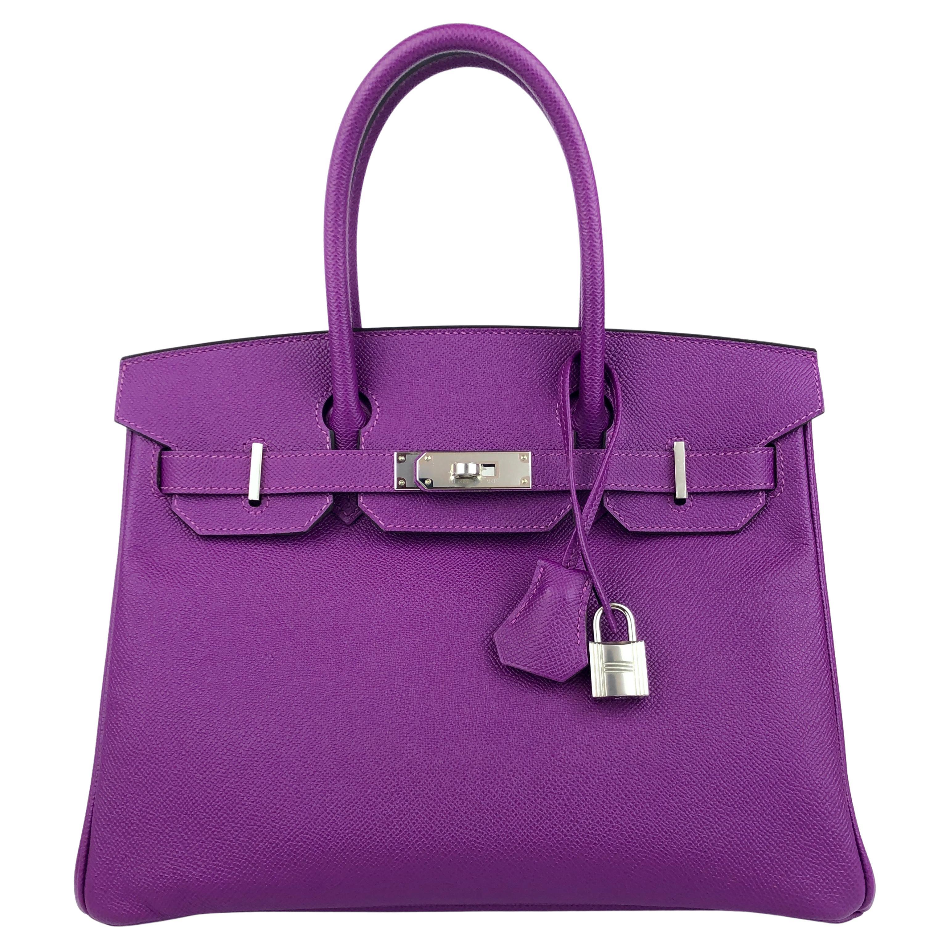 Hermes Birkin Ostrich Bag Beige, Red Green Purple Official Hermes Sale in  2023