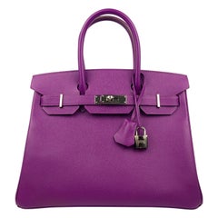 Hermes Birkin 30 Anémone Violet Epsom Palladium Hardware