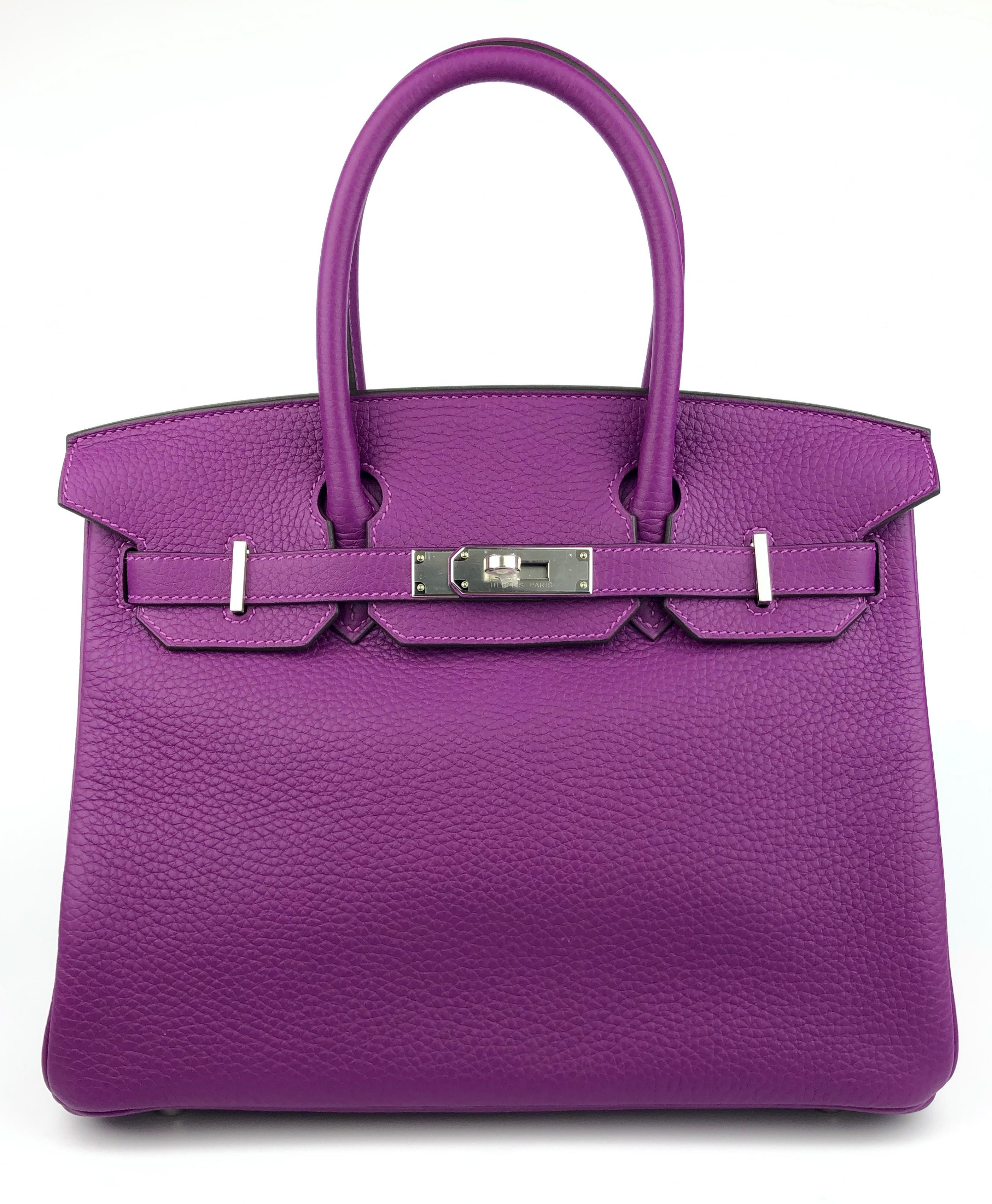 Rare NEW 2021 Hermes Birkin 30 Anemone Purple Leather Palladium Hardware . Z Stamp 2021. As New with all accessories and Box.

Shop with Confidence from Lux Addicts. Authenticity Guaranteed!

Lux Addicts is a Premier Luxury Dealer and one of the