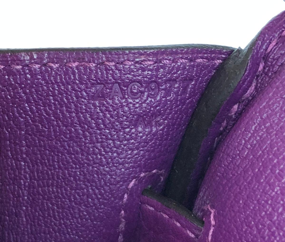 Hermes Birkin 30 Anemone Purple Leather Palladium Hardware NEW 1