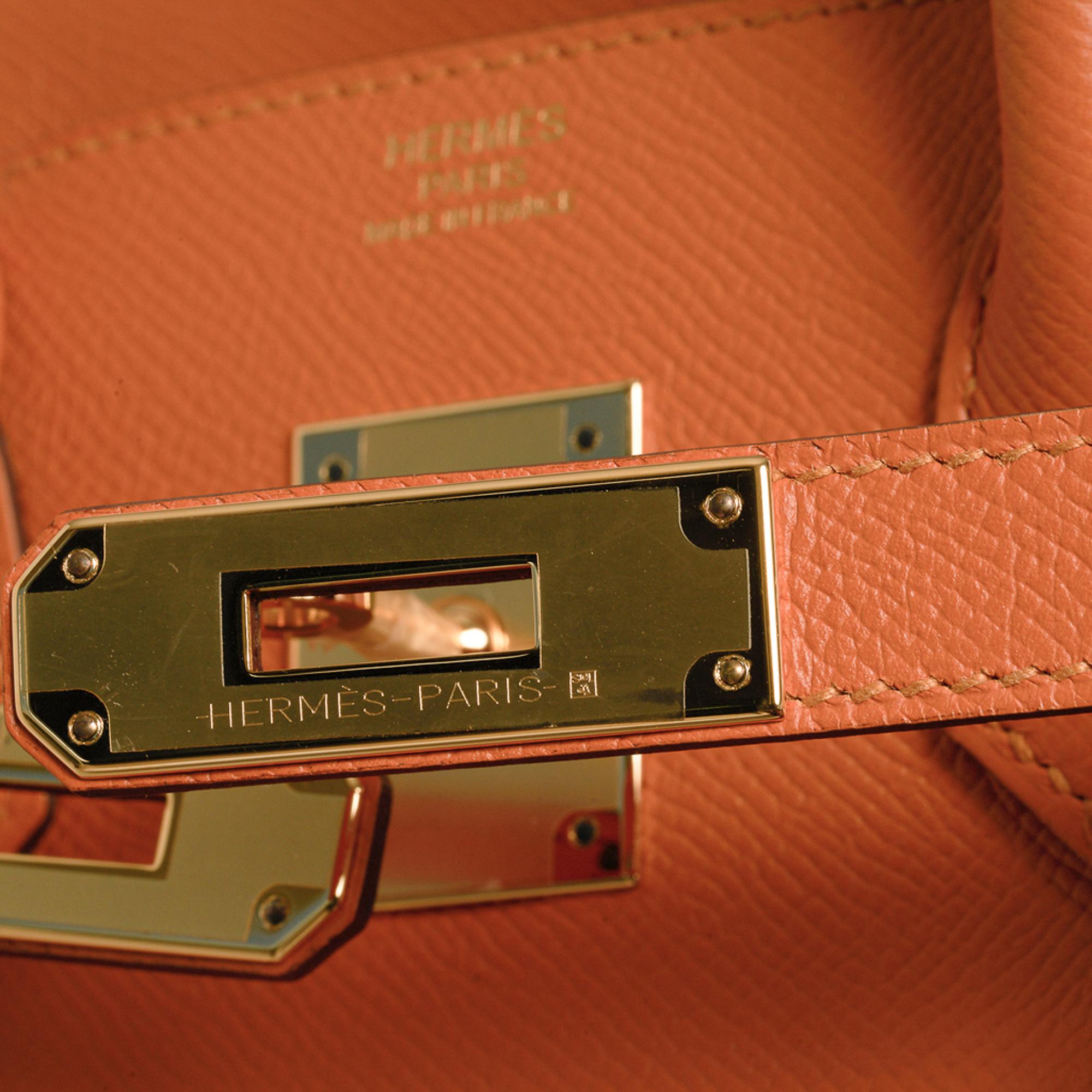 Hermes Birkin 30 Bag Abricot Gold Hardware Epsom Leather New w/ Box In New Condition In Miami, FL