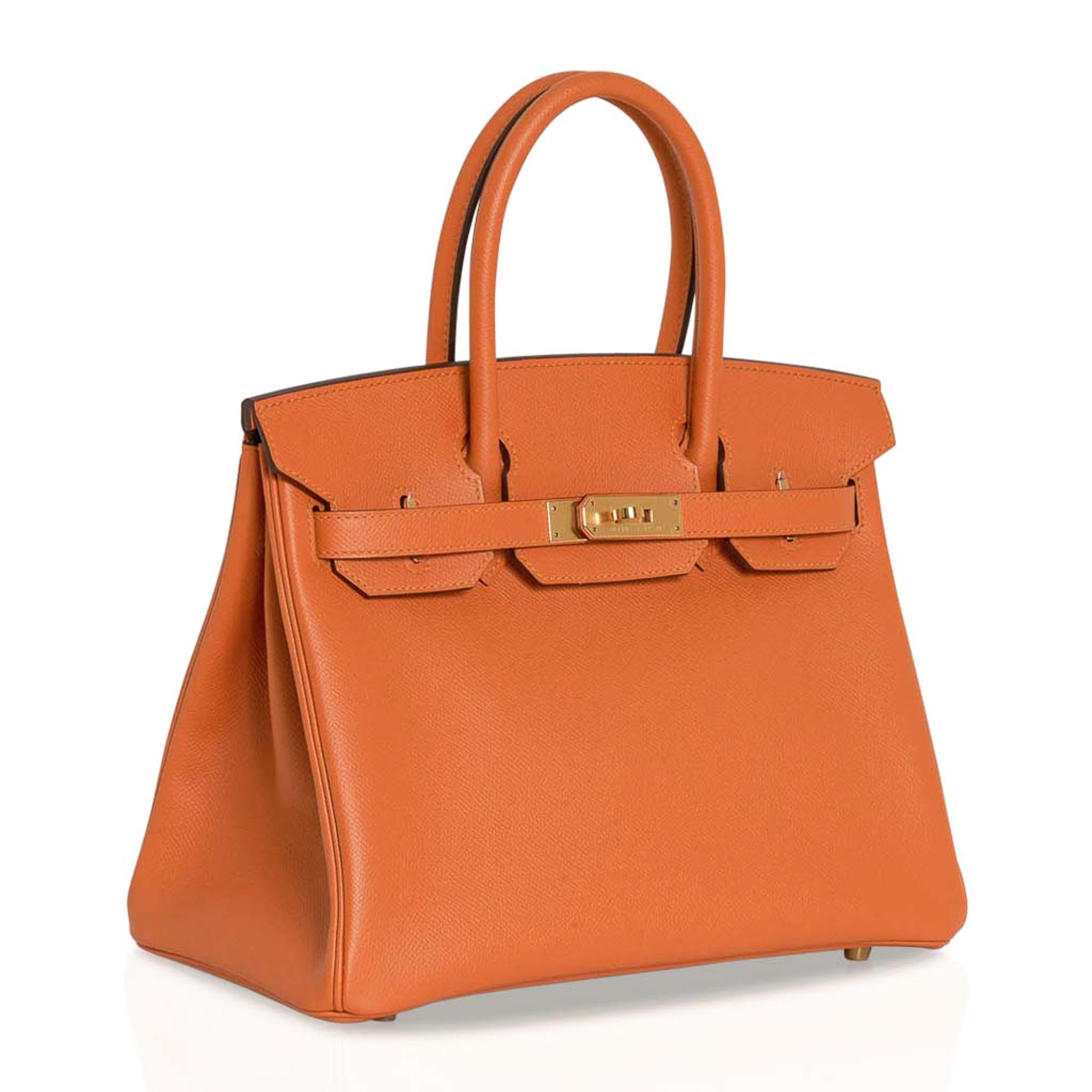Hermes Birkin 30 Bag Abricot Gold Hardware Epsom Leather New w/ Box 1