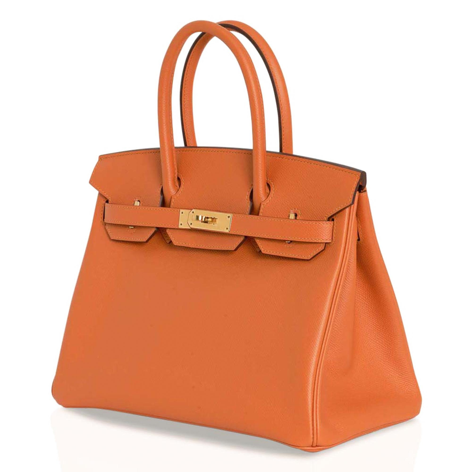 Hermes Birkin 30 Bag Abricot Gold Hardware Epsom Leather New w/ Box 3
