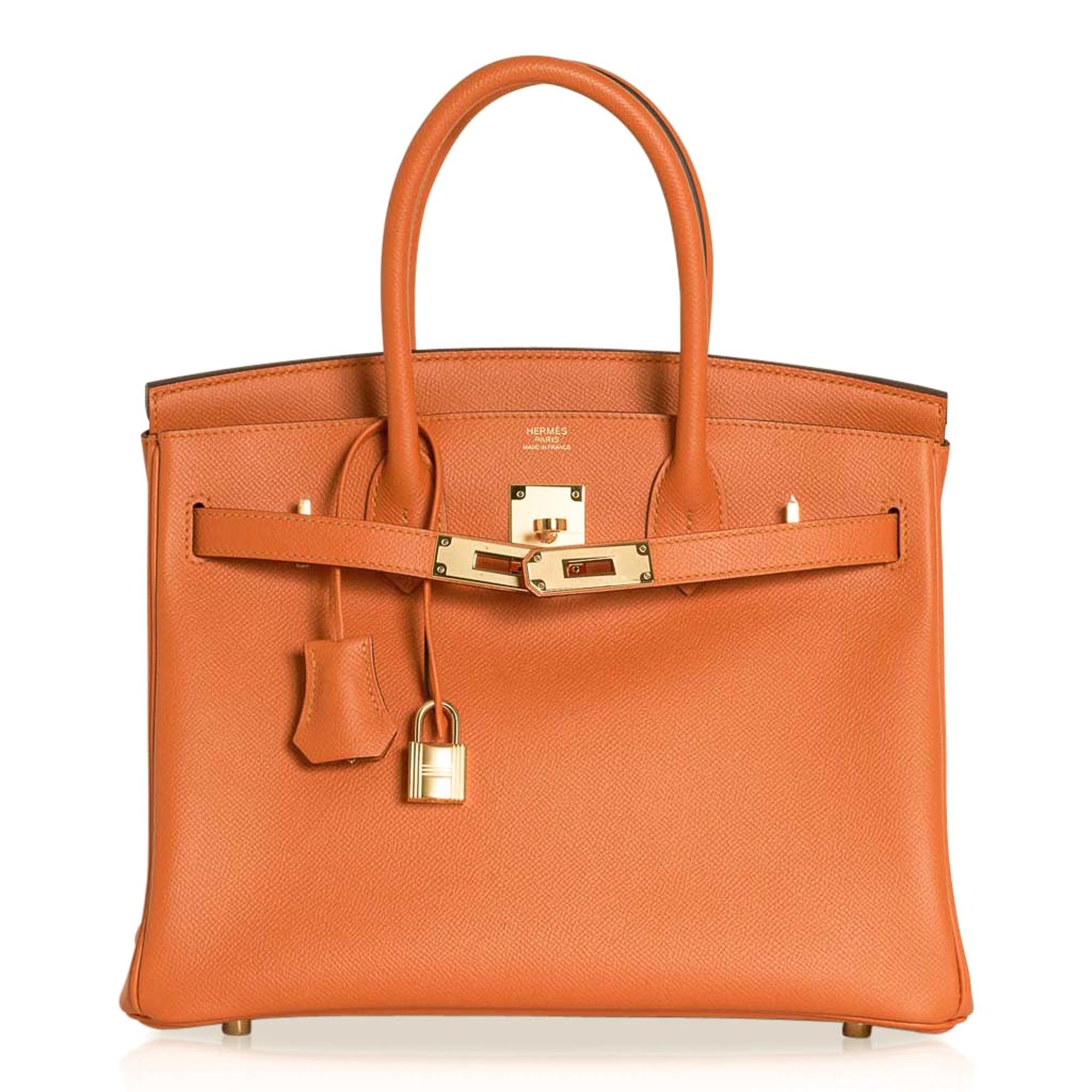 Hermes Birkin 30 Bag Abricot Gold Hardware Epsom Leather New w/ Box 4
