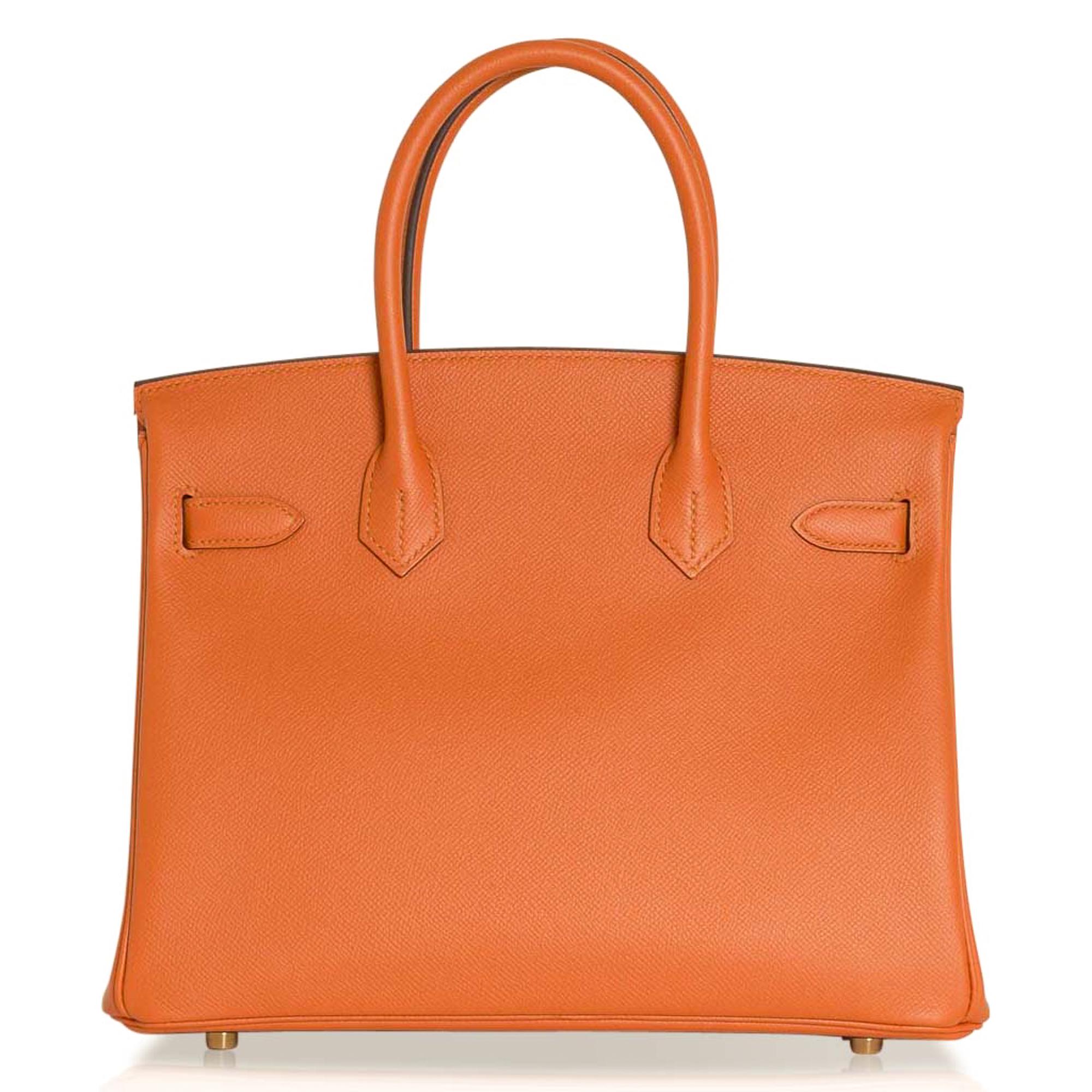 Hermes Birkin 30 Bag Abricot Gold Hardware Epsom Leather New w/ Box 5