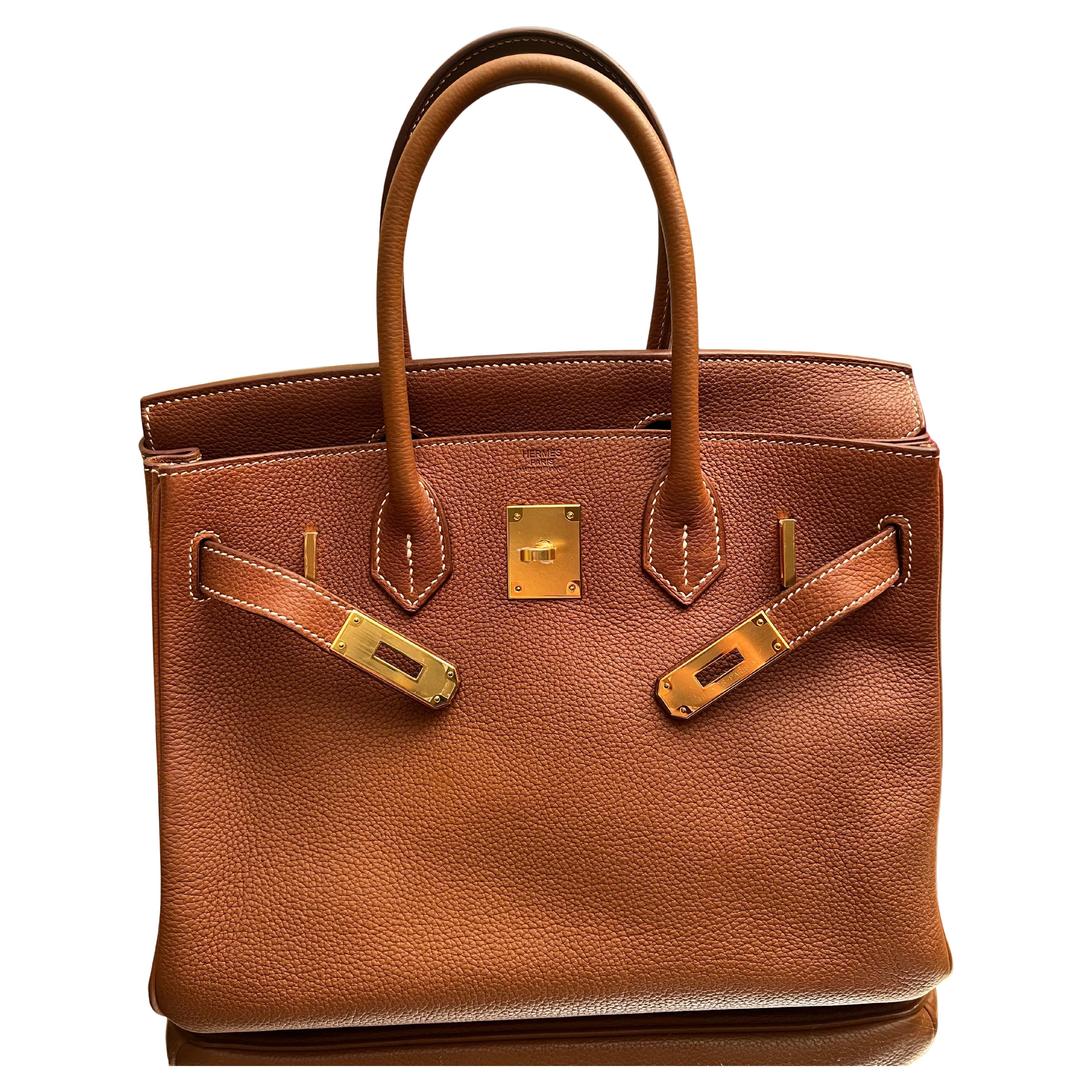Hermes Birkin 30 Sac Barenia Faubourg Gold Hardware Bag