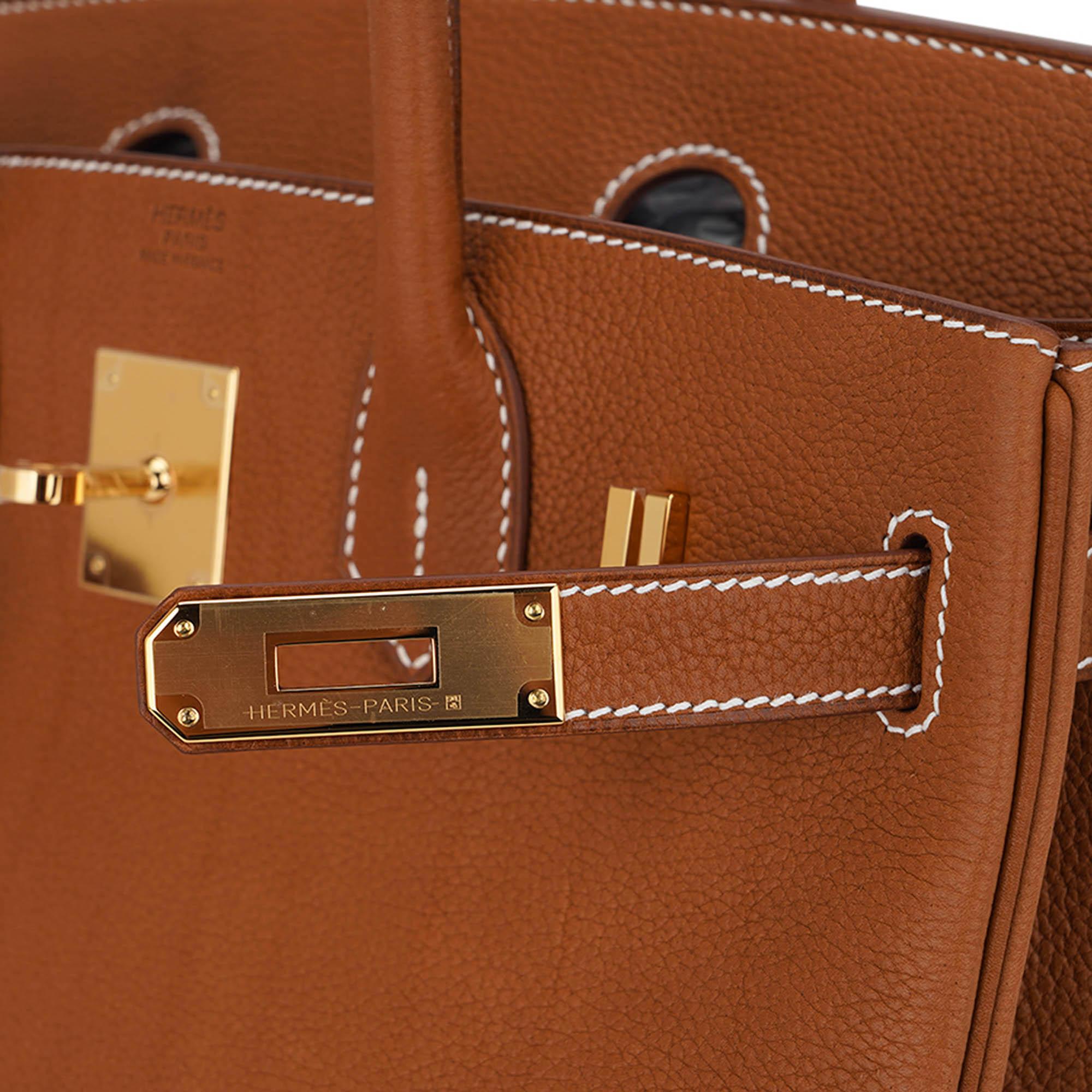 Women's Hermes Birkin 30 Bag Barenia Faubourg Gold Hardware  