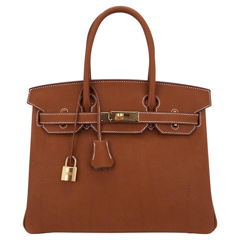 Hermes Fauve/Potiron Barenia Leather Halzan Mini Bag Hermes