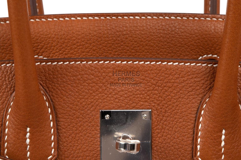 Hermes Birkin Bag 30CM Barenia Faubourg Leather Palladium Hardware