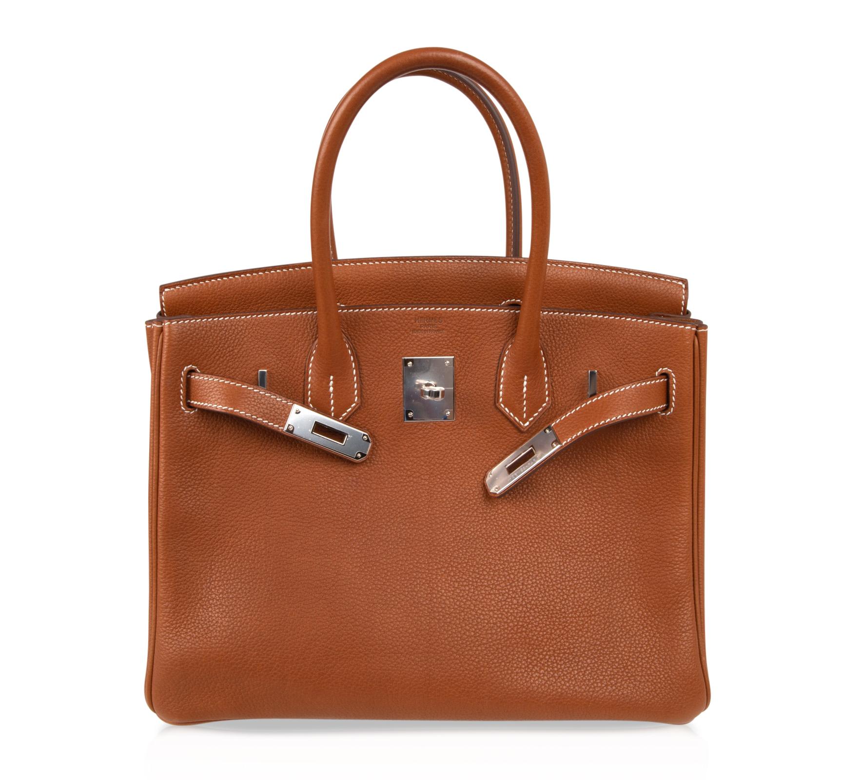 Hermes Birkin 30 Bag Barenia Faubourg Palladium Hardware   In New Condition In Miami, FL