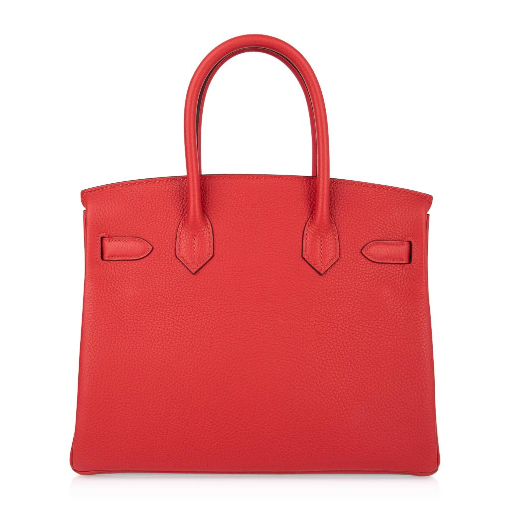 Hermes Birkin 30 Bag Bi-Color Rouge Tomate Natural Sable Togo Palladium  3