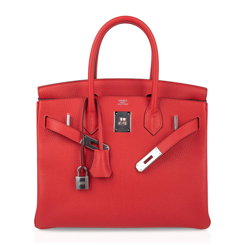 Hermes Birkin 30 Bag Bi-Color Rouge Tomate Natural Sable Togo Palladium 1