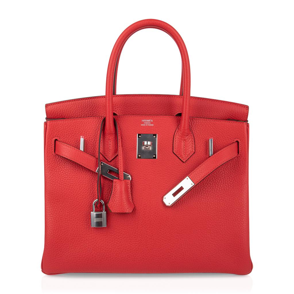 Hermes Birkin 30 Bag Bi-Color Rouge Tomate Natural Sable Togo Palladium  1