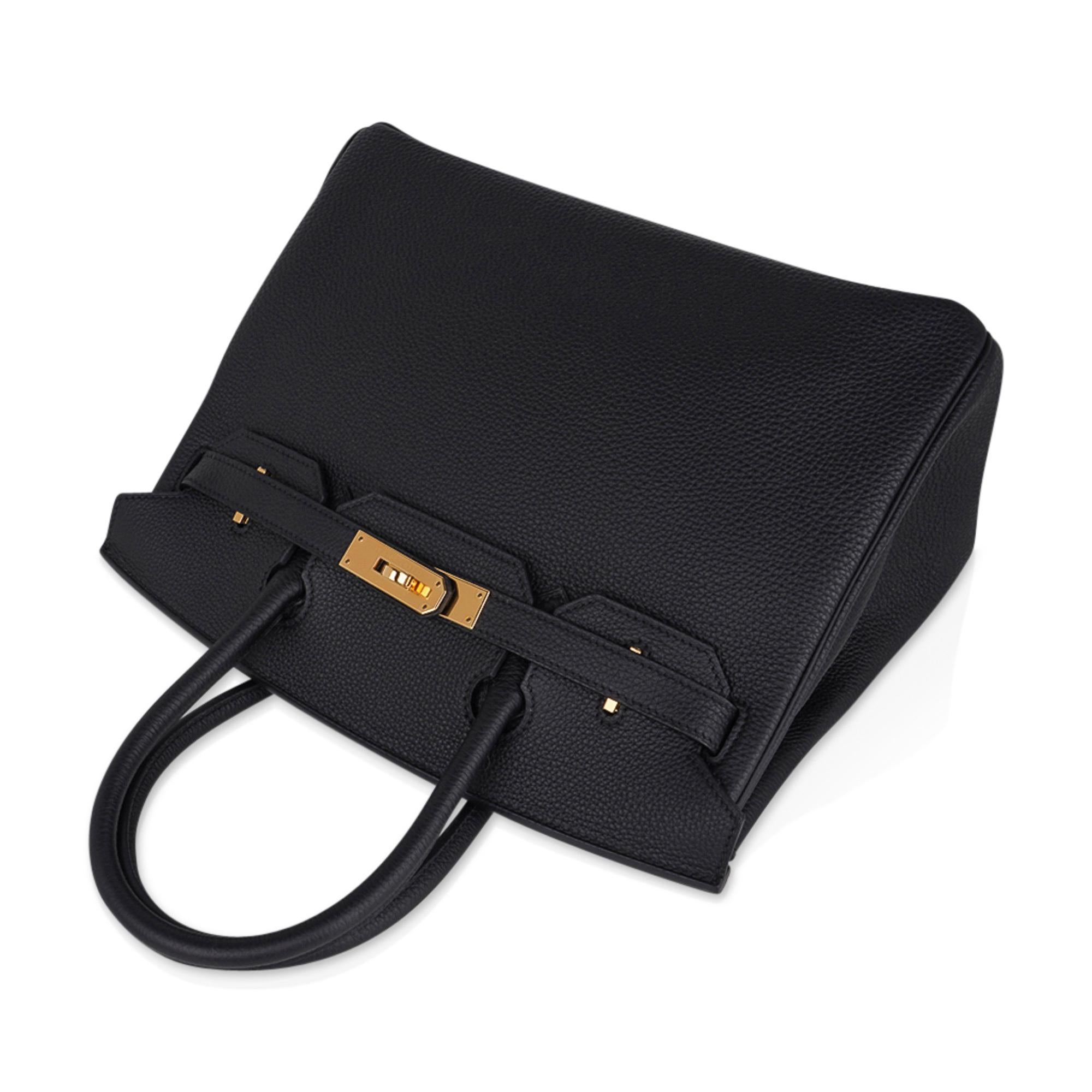 Hermes Birkin 30 Bag Black Gold Hardware Togo Leather In New Condition In Miami, FL