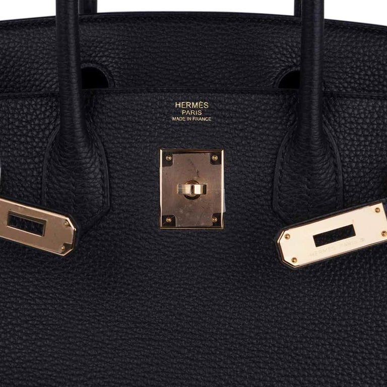 Hermes Birkin 30 Bag Black Rose Gold Hardware Togo Leather