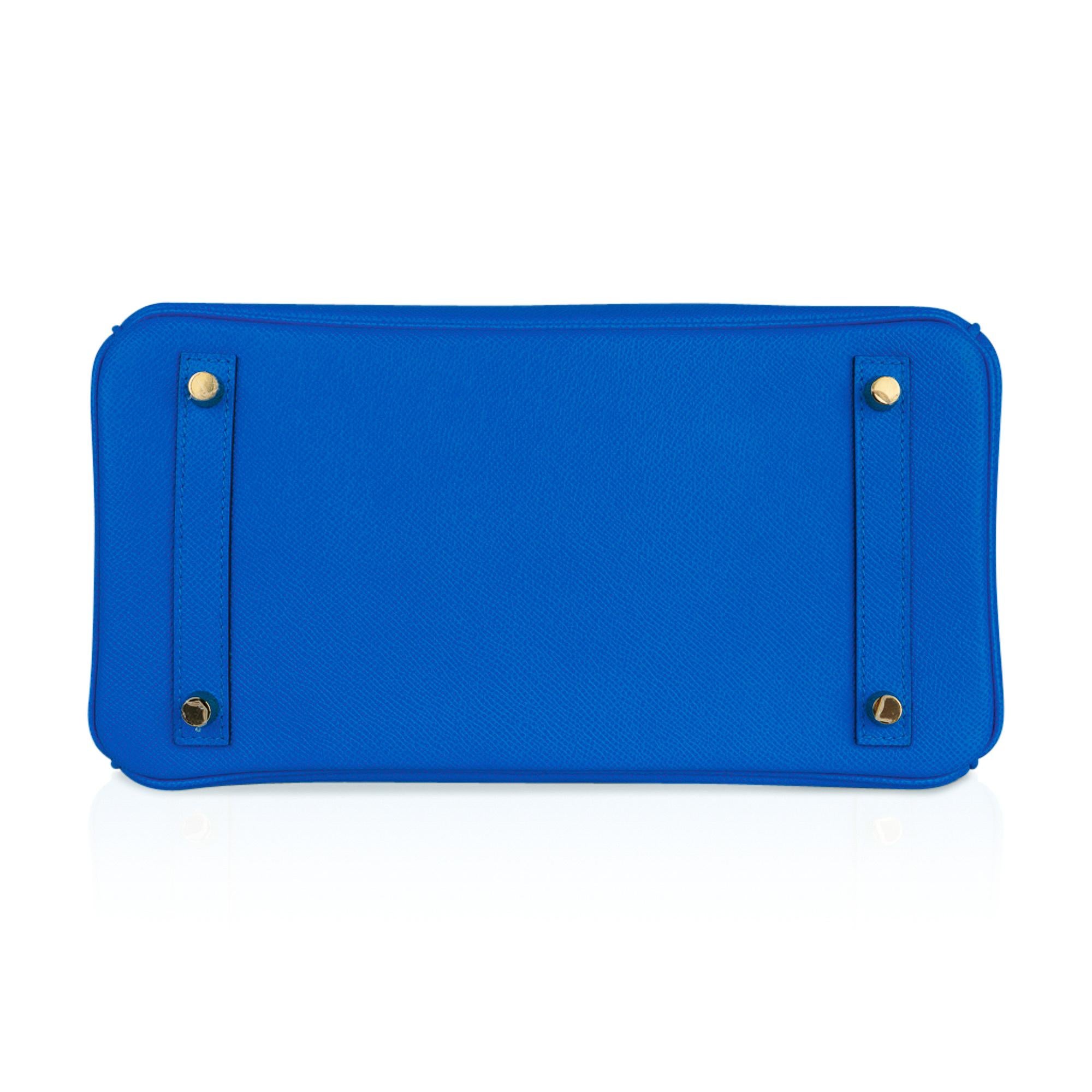 Women's Hermes Birkin 30 Bag Bleu Frida Epsom Gold Hardware New w/ Box