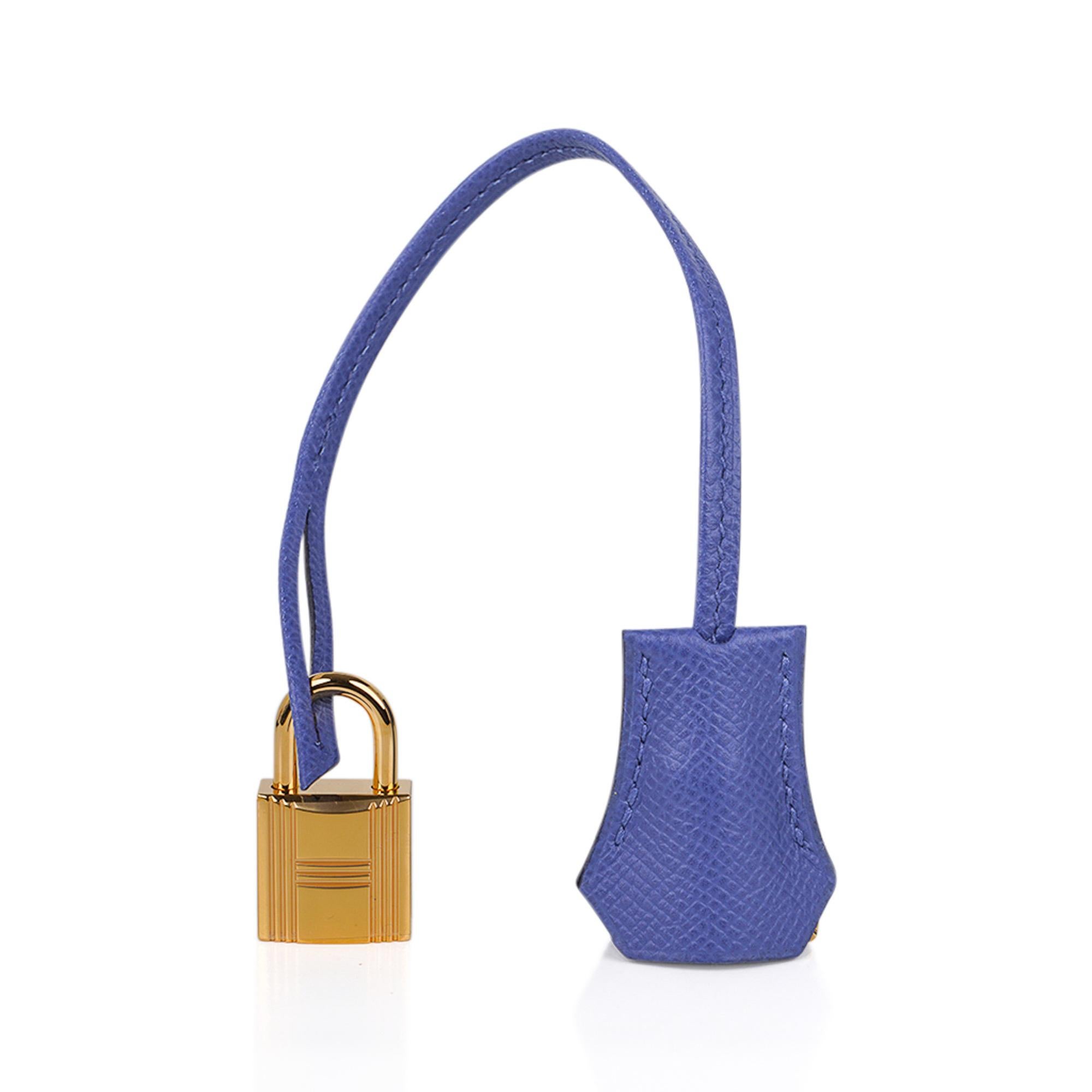 Hermes Birkin 30 Blue Brighton Bag Epsom Gold Hardware  In New Condition In Miami, FL
