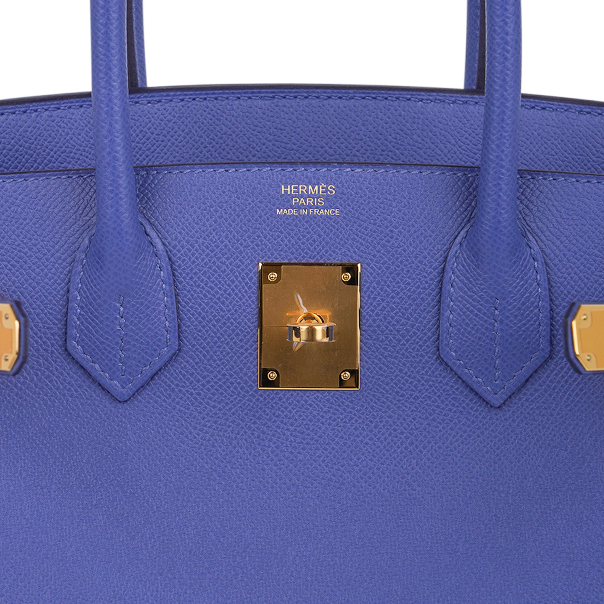 Women's Hermes Birkin 30 Blue Brighton Bag Epsom Gold Hardware 