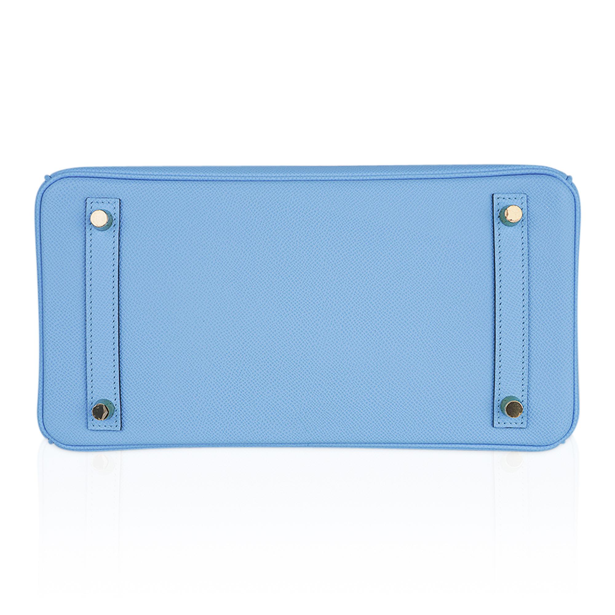 Hermes Birkin 30 Blue Celeste Bag Gold Hardware Epsom Leather 4