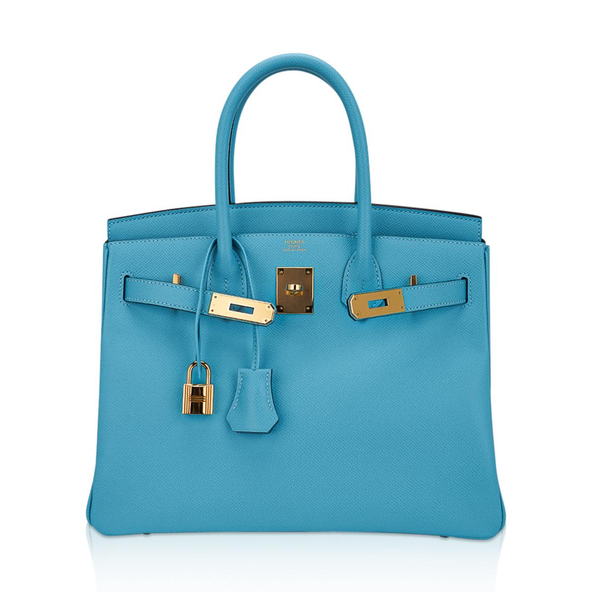 Hermes Birkin 30 Bag Blue du Nord Gold Hardware Epsom Leather In New Condition In Miami, FL