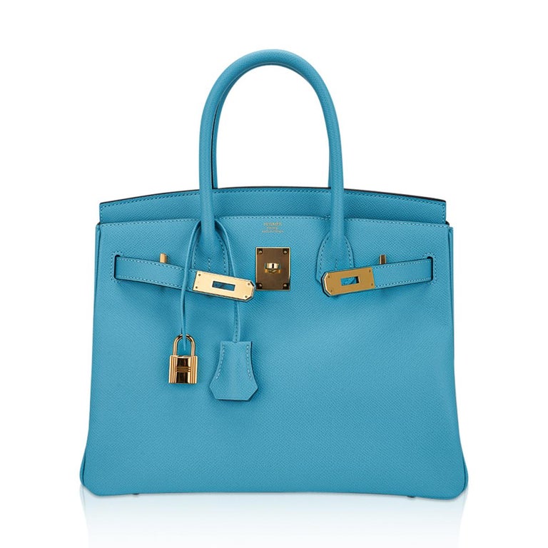 Hermes Birkin 25 Blue Bleu du Nord Leather Handbag Bag Gold Hardware RARE  at 1stDibs