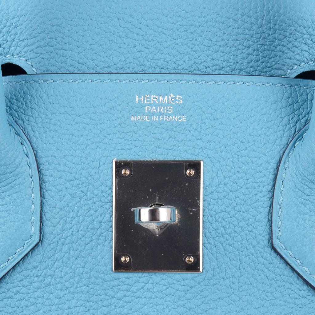 Hermes Birkin 30 Bag Blue du Nord Togo Palladium  In New Condition In Miami, FL