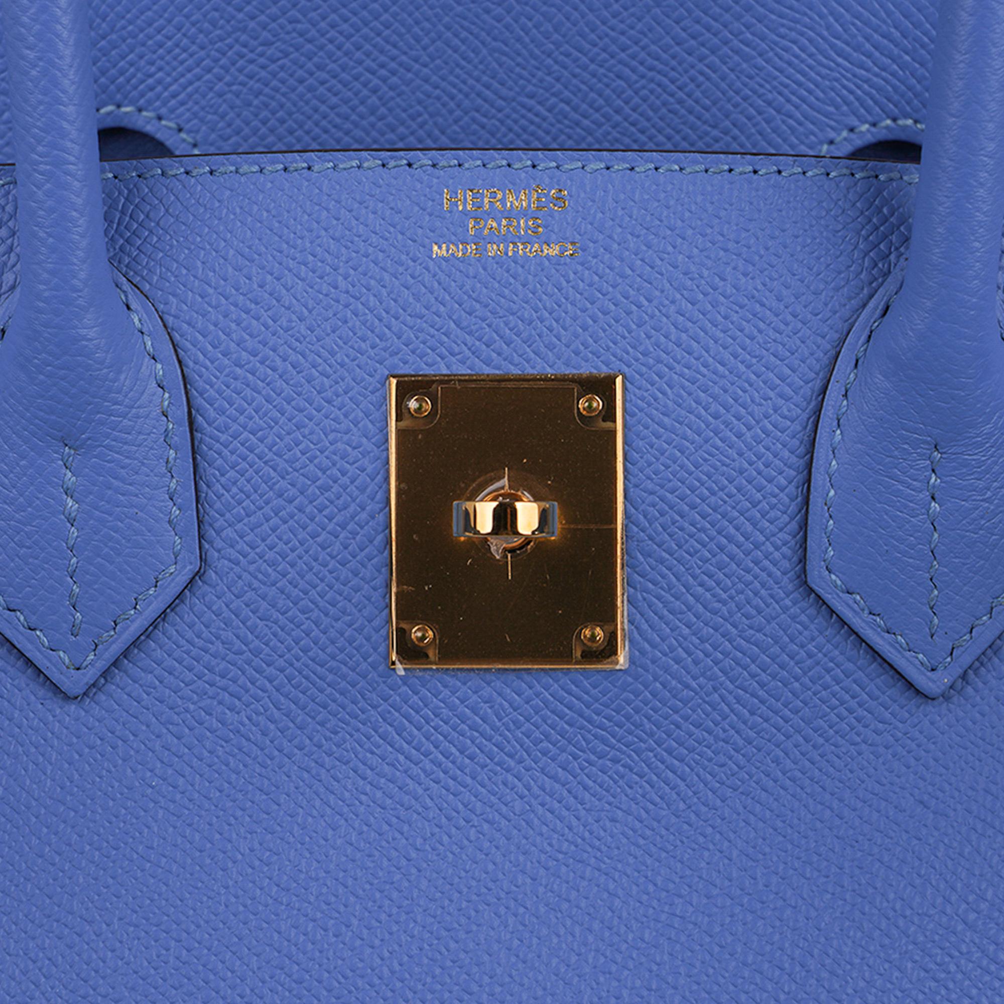 Hermes Birkin 30 Blue Paradis Bag Gold Hardware Epsom Leather For Sale 2