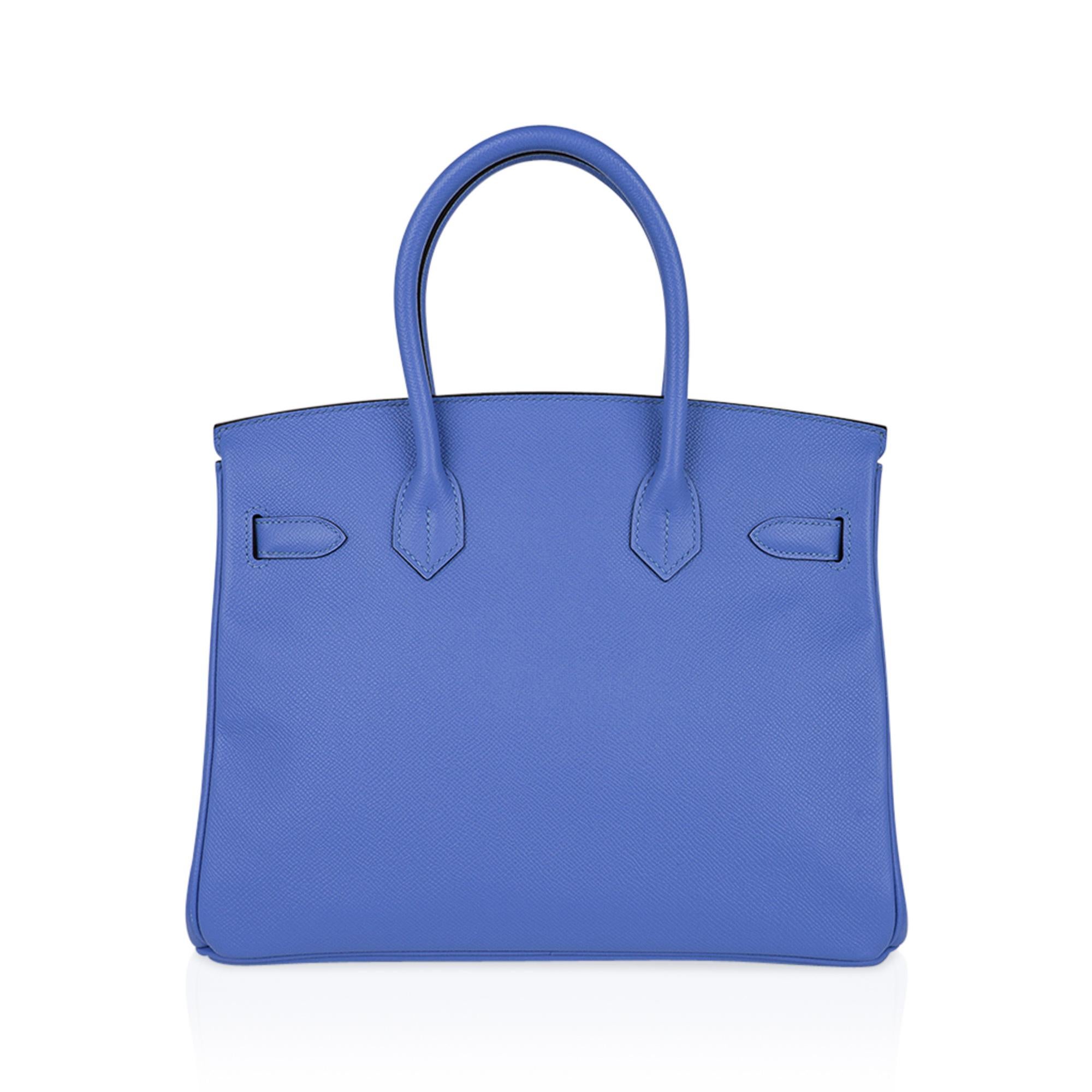 Hermes Birkin 30 Bag Blue Paradis Gold Hardware Epsom Leather 4