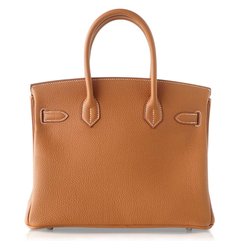 Hermes Birkin 30 Bag Coveted Classic Gold Togo Leather Palladium For Sale at 1stdibs
