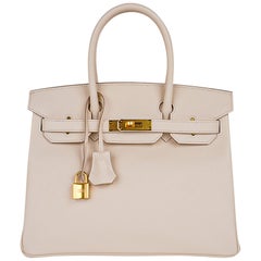 Hermes Birkin 25cm Craie Rose Gold Hardware Togo Off White Z Stamp, 2021  For Sale at 1stDibs