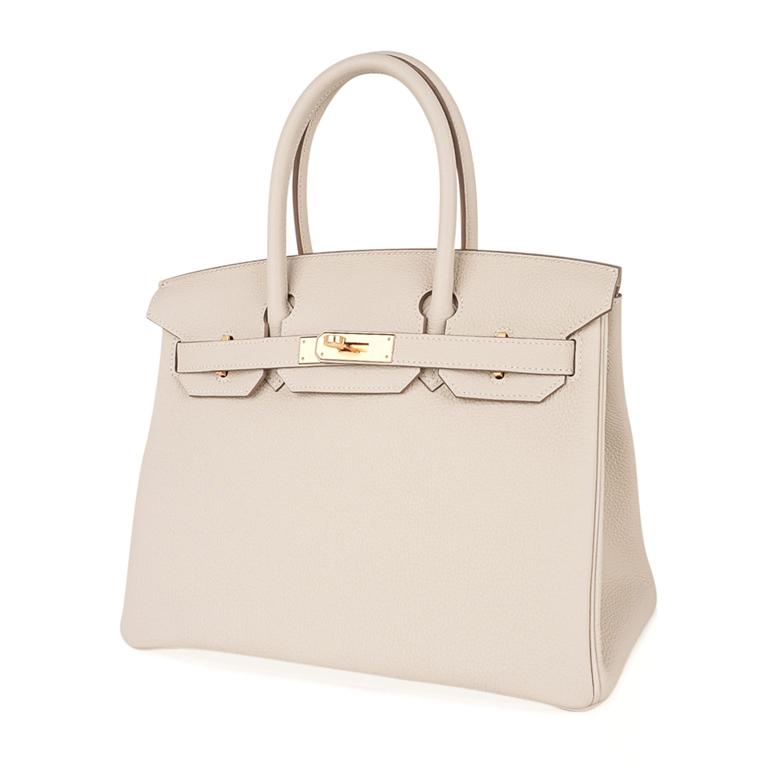 Hermes Birkin 30 Sac Craie Gold Hardware Togo Leather Neuf - En vente à Miami, FL