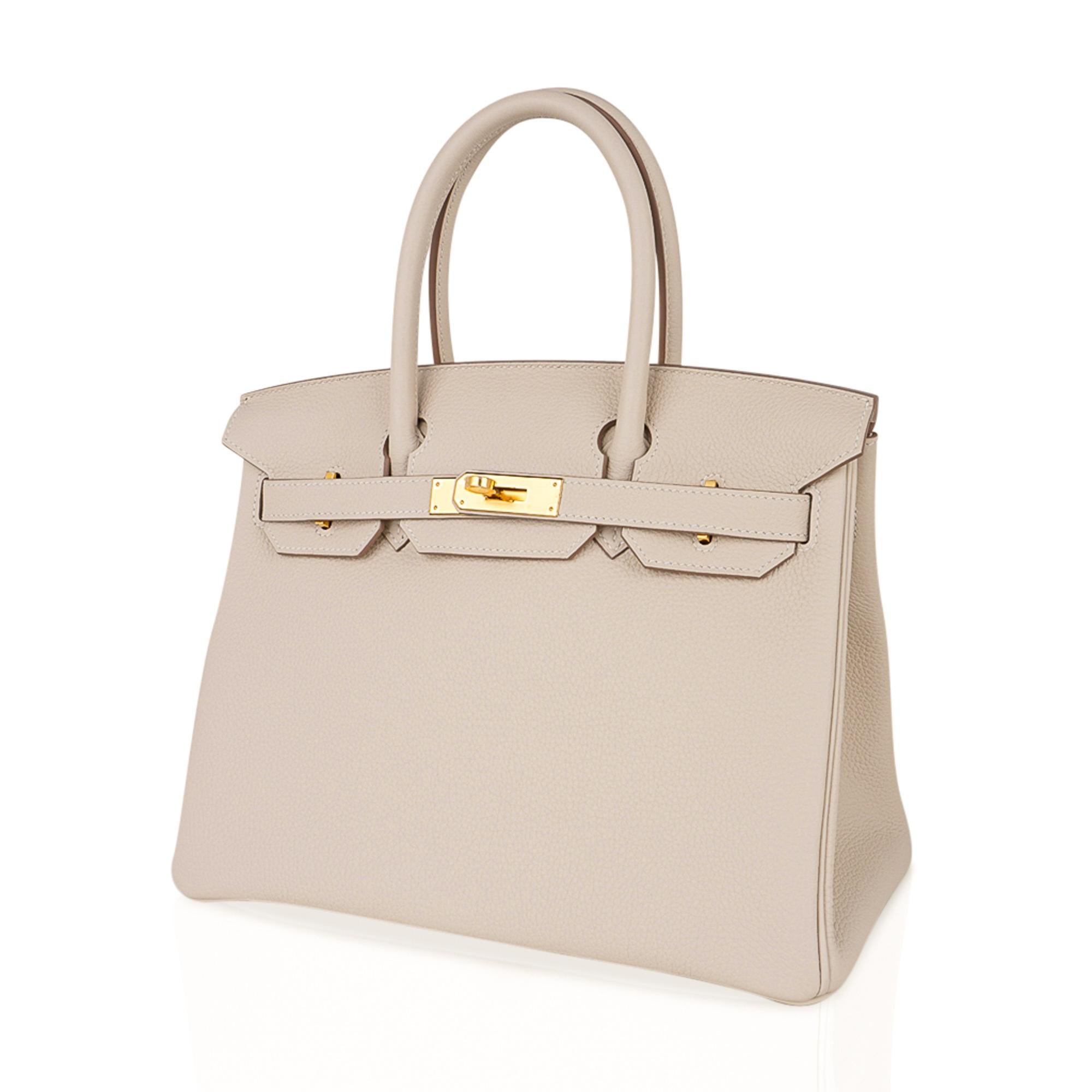 Women's Hermes Birkin 30 Bag Craie Gold Hardware Togo Leather
