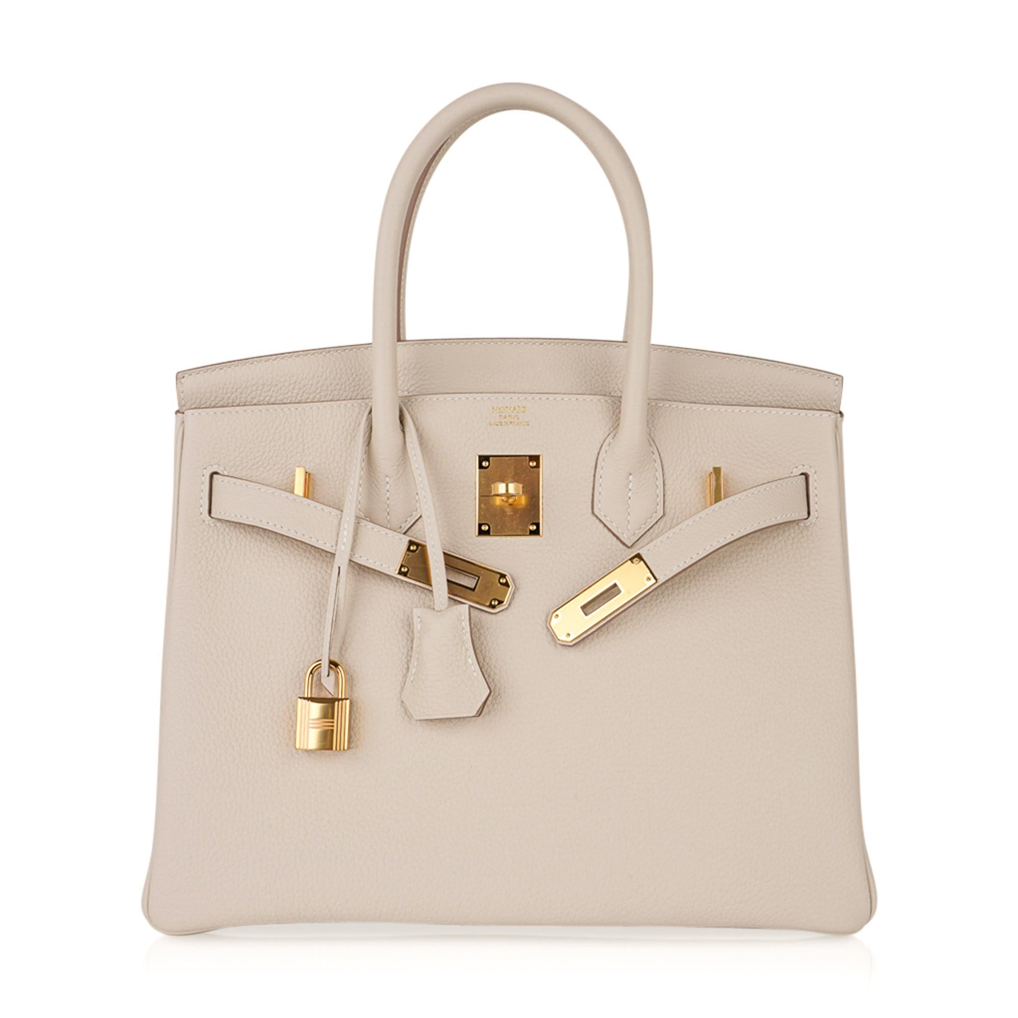 Hermes Birkin 30 Bag Craie Gold Hardware Togo Leather 1