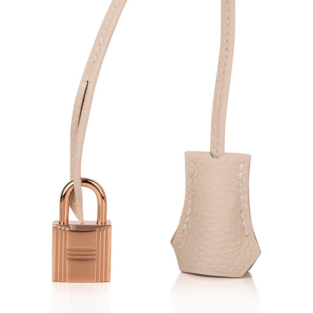 Hermes Birkin 30 Bag Craie Rose Gold Hardware Togo Leather For Sale 1