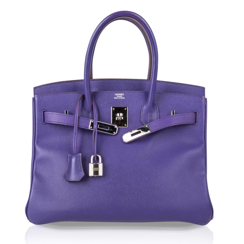 Women's Hermes Birkin 30 Bag Crocus Purple Epsom Palladium Hardware